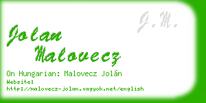 jolan malovecz business card